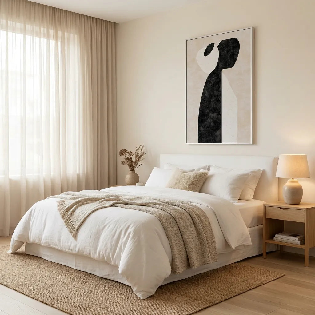 Black &amp; White Abstract Figure Painting TA