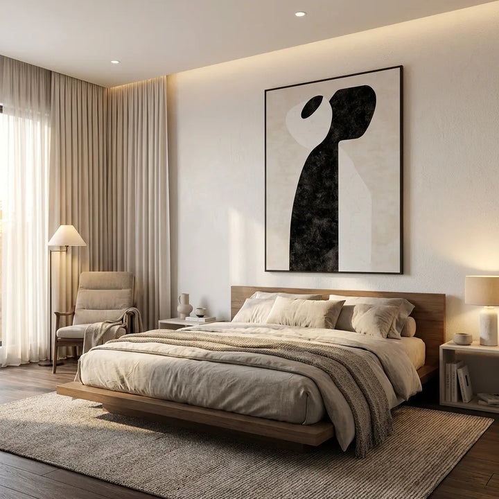 Black &amp; White Abstract Figure Painting TA