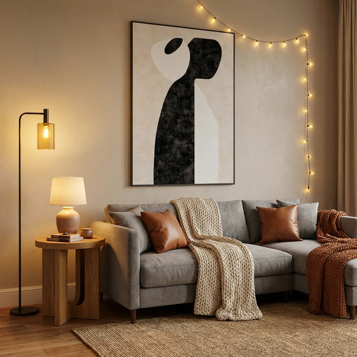Black &amp; White Abstract Figure Painting TA