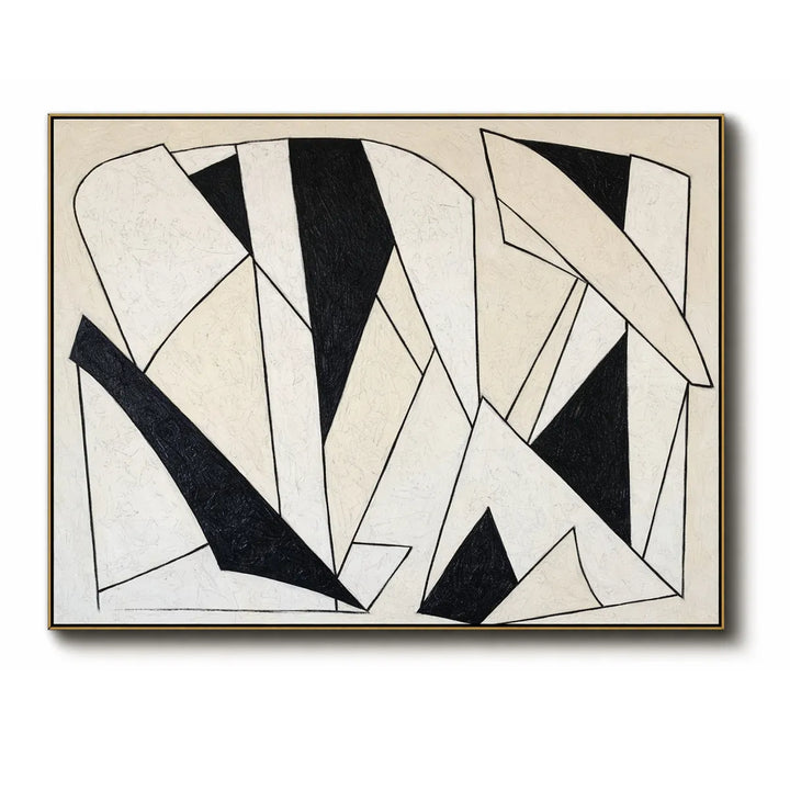Black &amp; White Abstract Line Painting TA