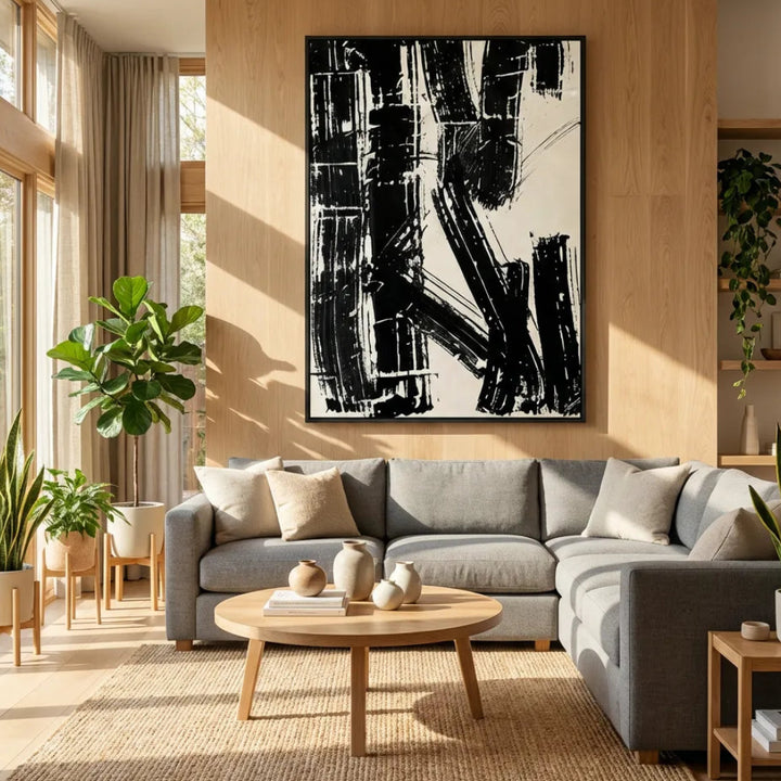 Black &amp; White Abstract Painting TA