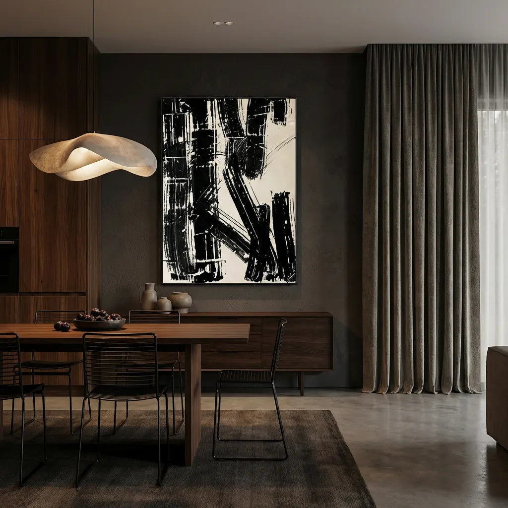 Black &amp; White Abstract Painting TA