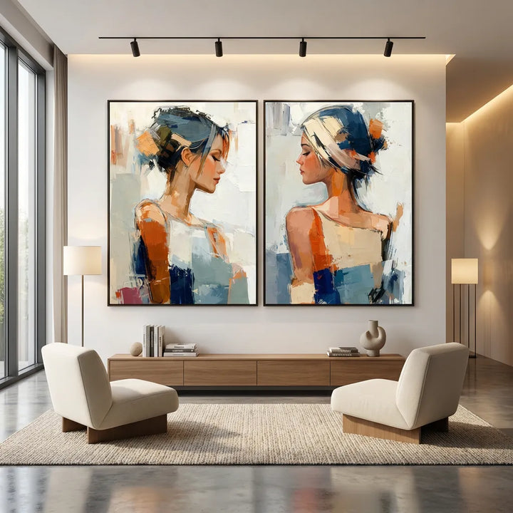 Blue &amp; Amber Abstract Portrait Set PP