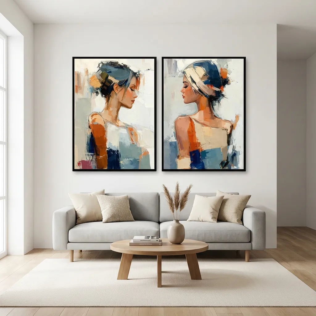 Blue &amp; Amber Abstract Portrait Set PP