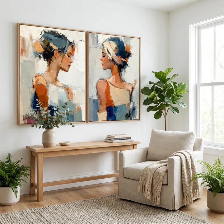 Blue &amp; Amber Abstract Portrait Set PP