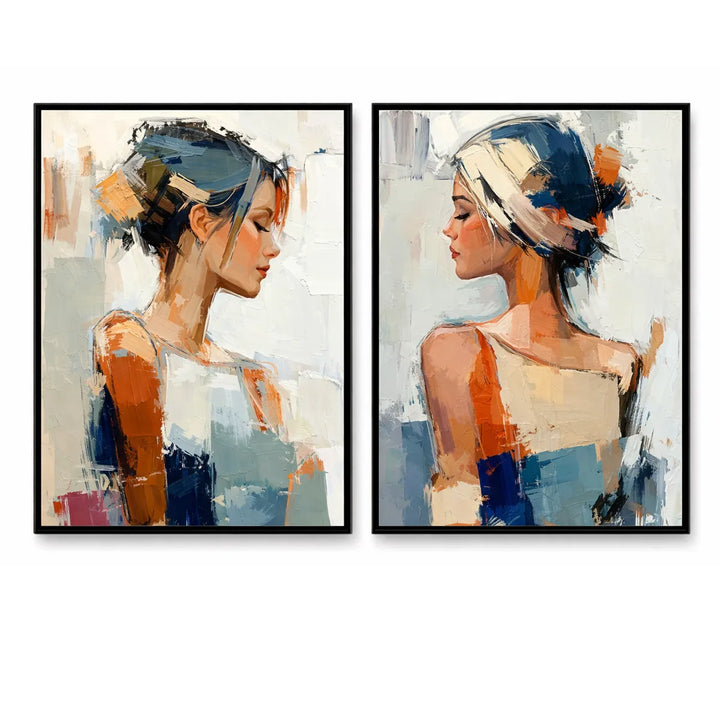 Blue &amp; Amber Abstract Portrait Set PP