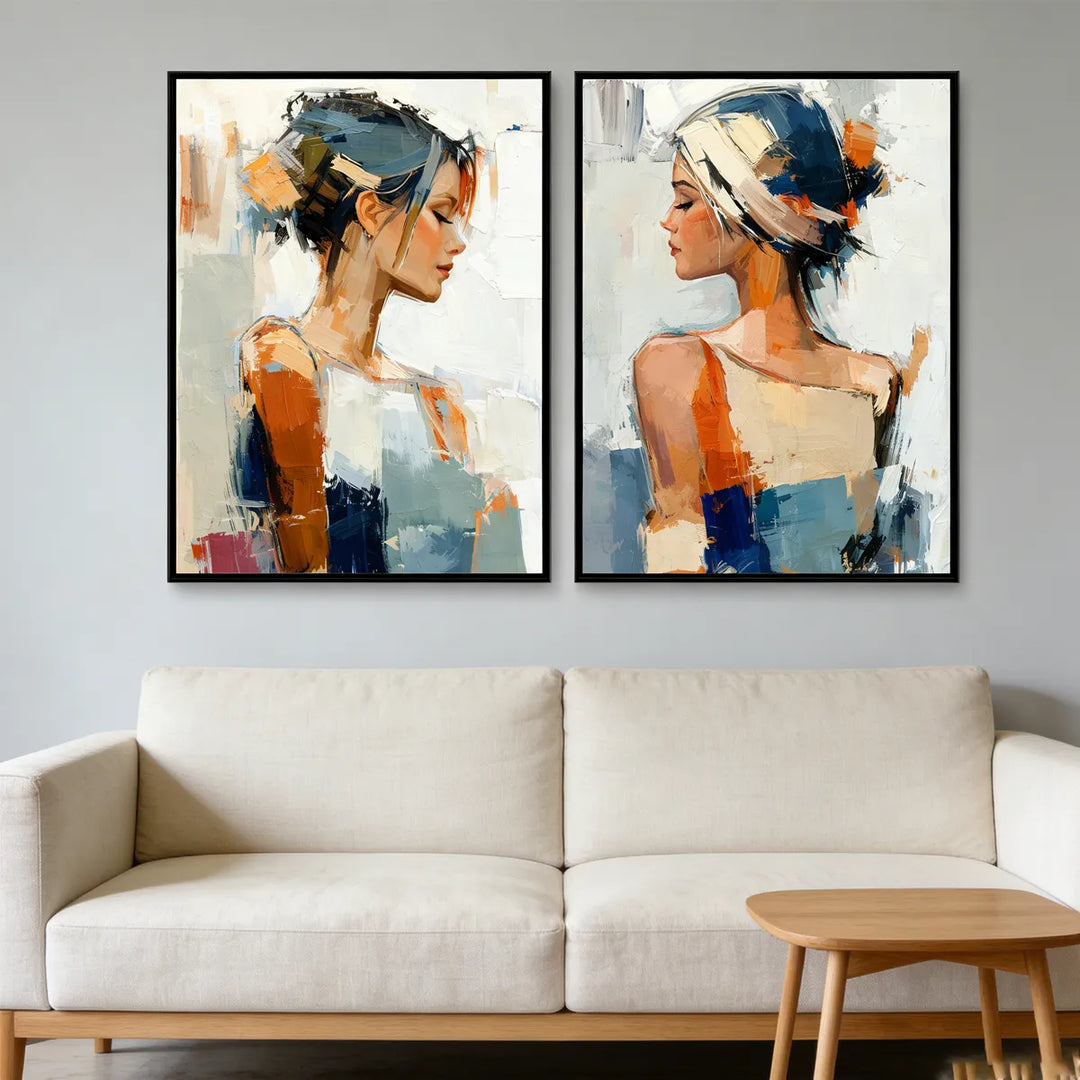 Blue &amp; Amber Abstract Portrait Set PP