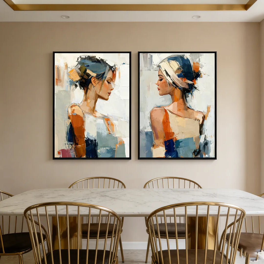Blue &amp; Amber Abstract Portrait Set PP