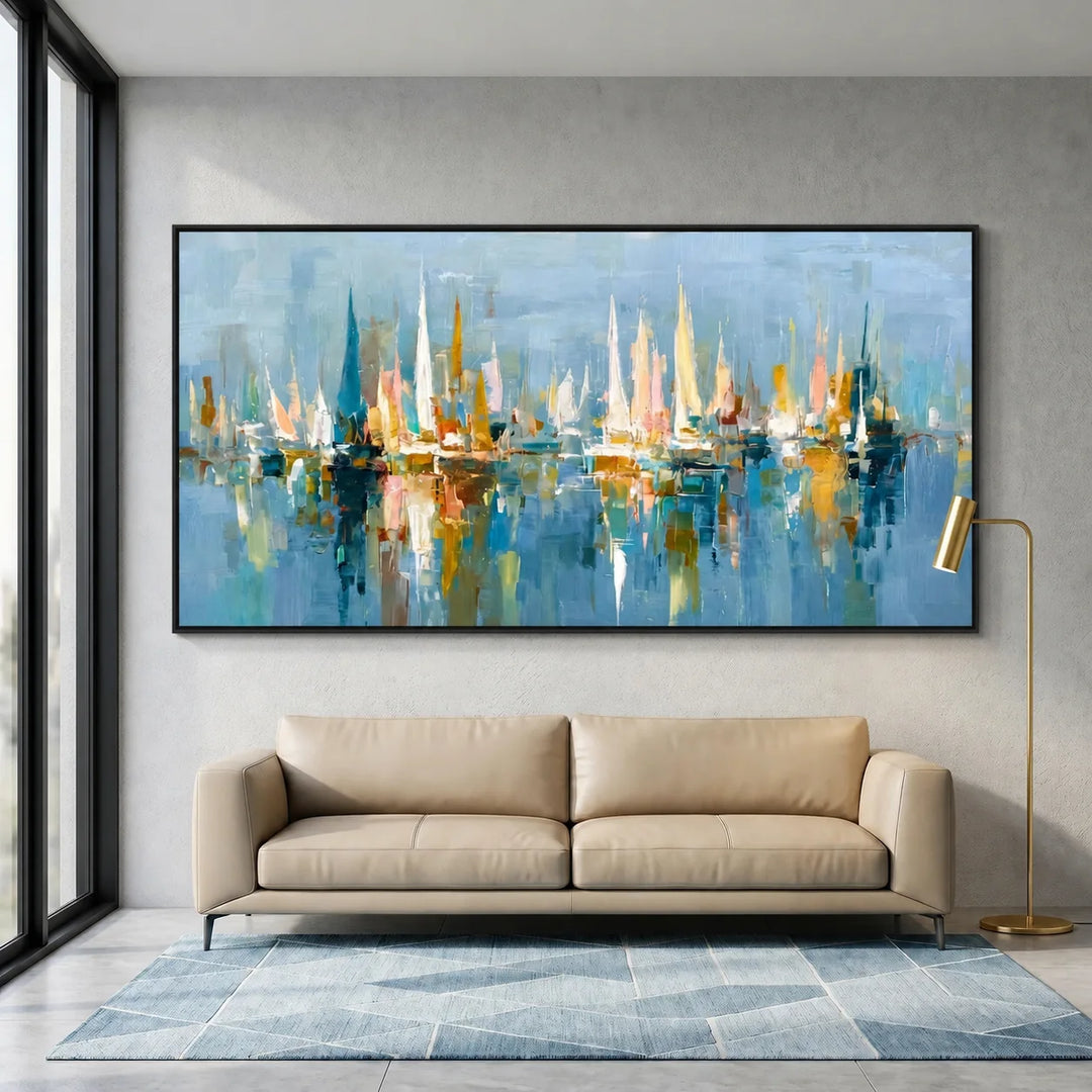 Blue City Skyline Art AA