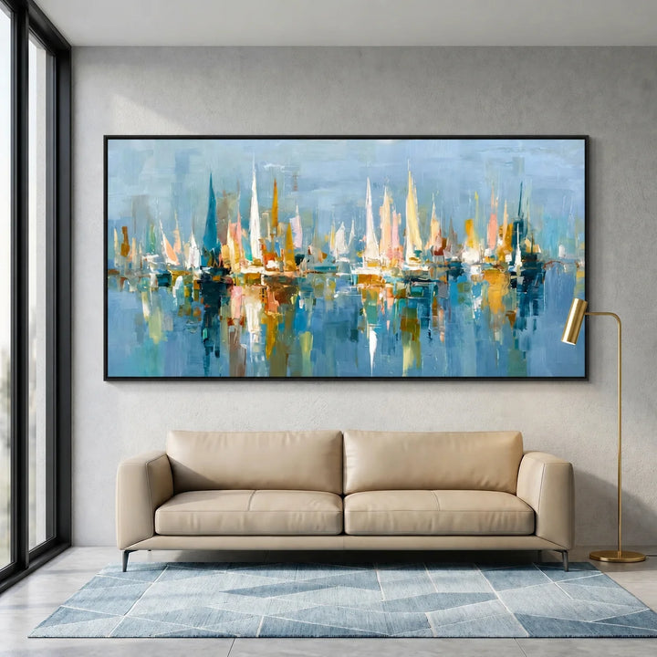 Blue City Skyline Art AA