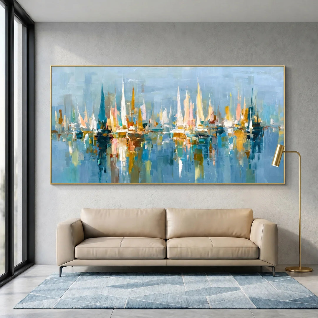 Blue City Skyline Art AA