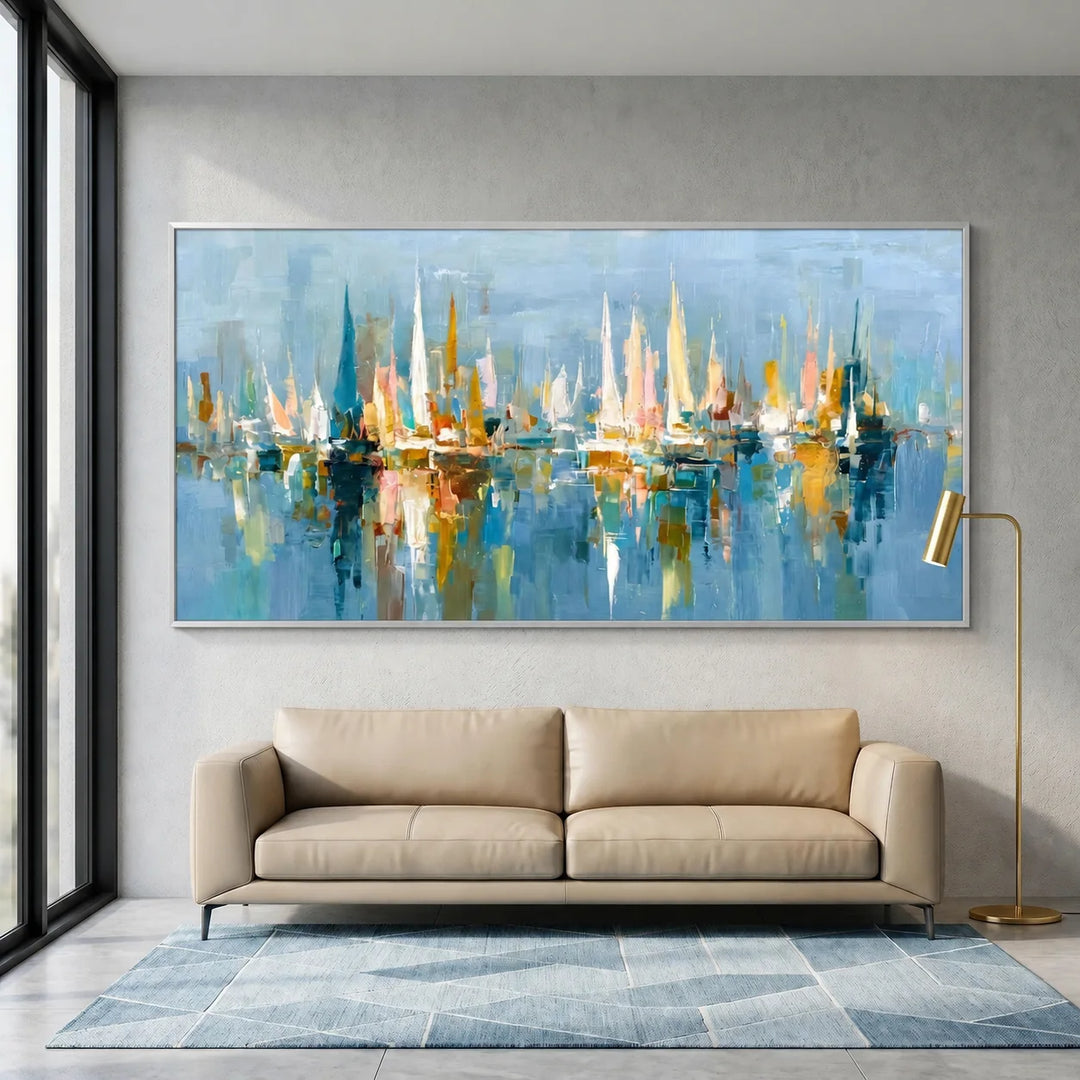 Blue City Skyline Art AA