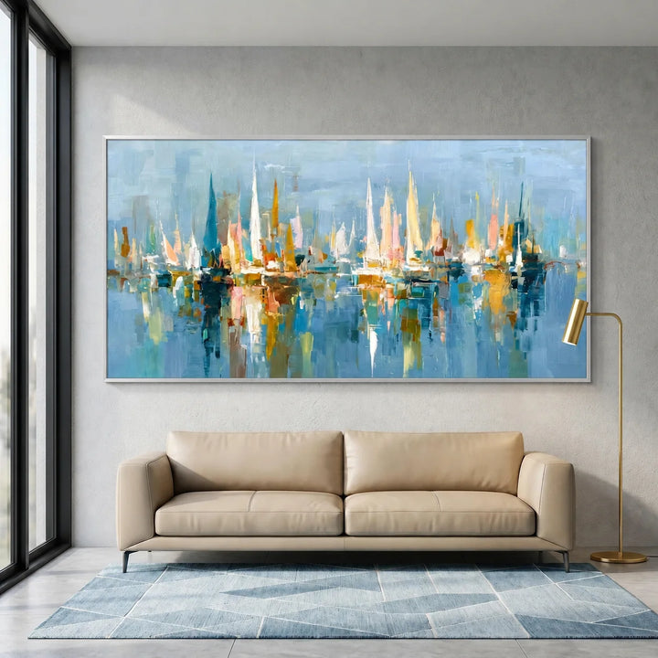 Blue City Skyline Art AA