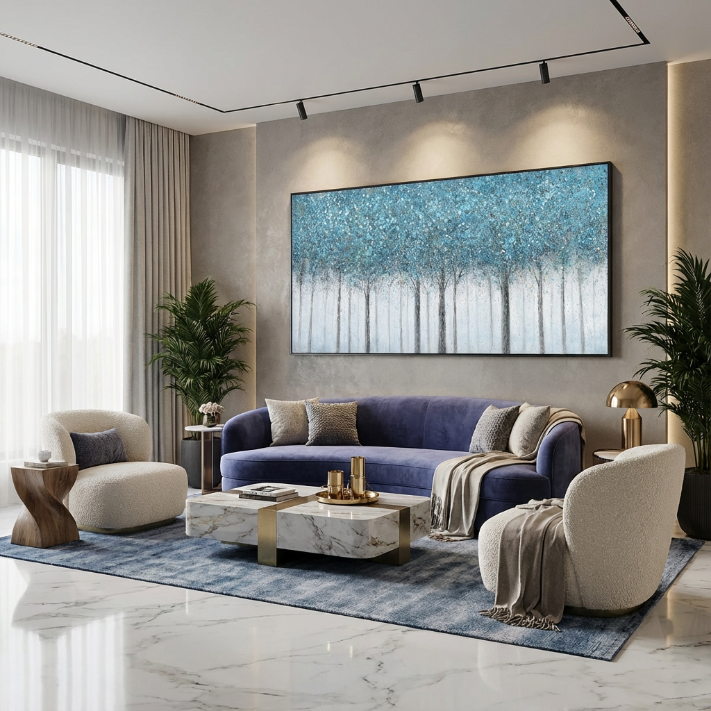 Blue Forest Abstract Painting MT#2637