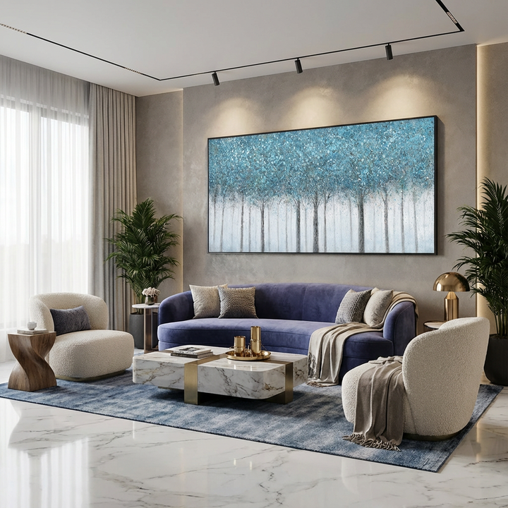 Blue Forest Abstract Painting MT#2637