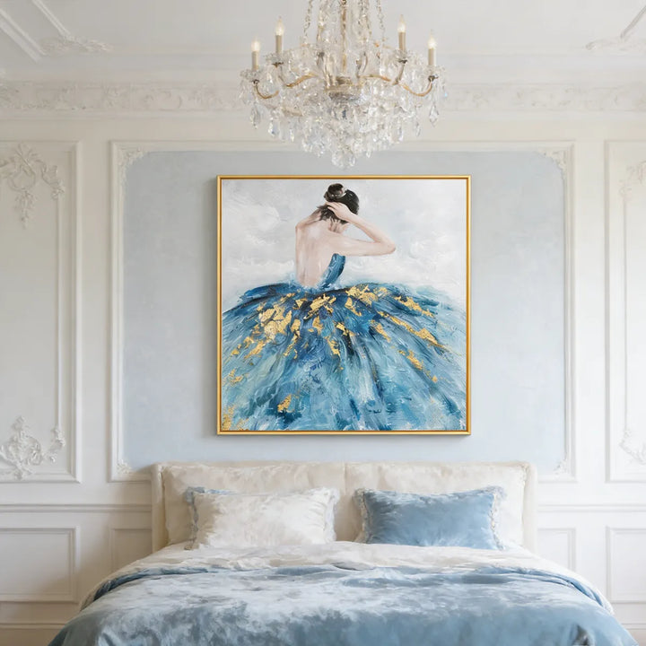 Blue &amp; Gold Ballet Dress Painting PP