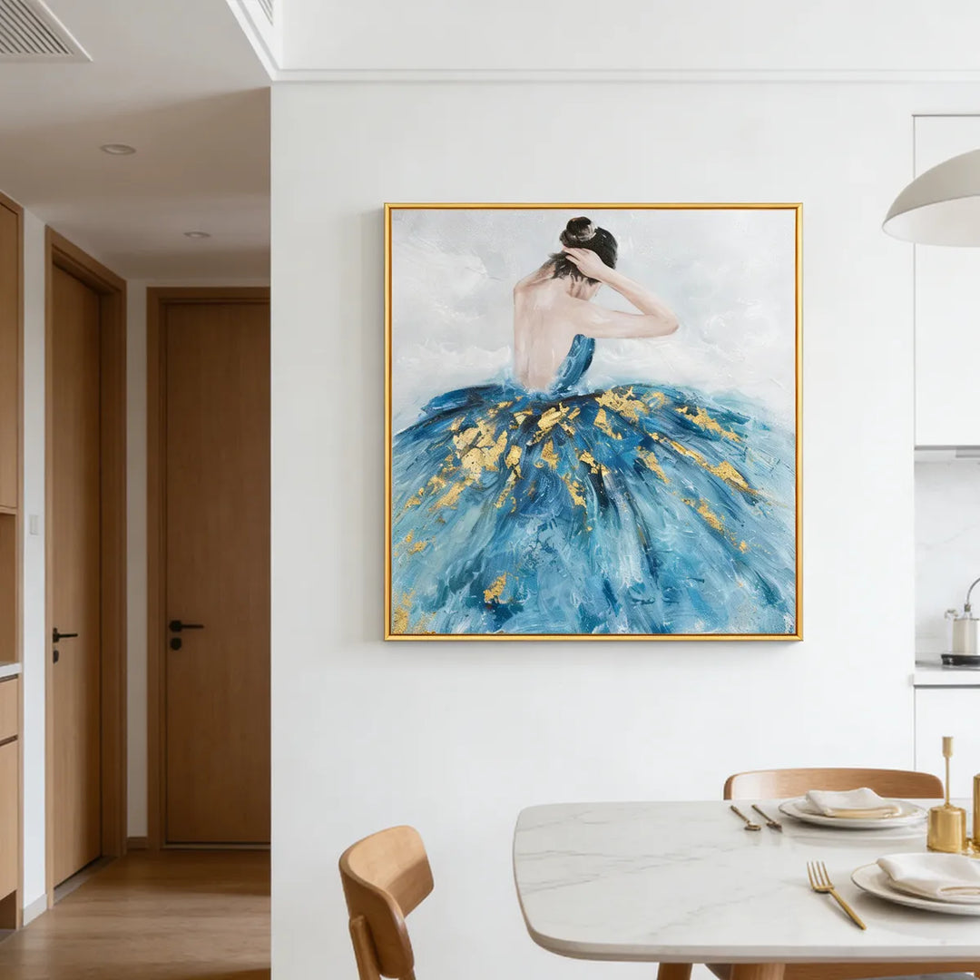 Blue &amp; Gold Ballet Dress Painting PP