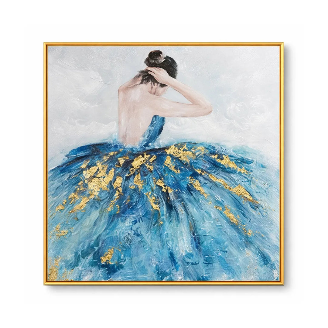 Blue &amp; Gold Ballet Dress Painting PP