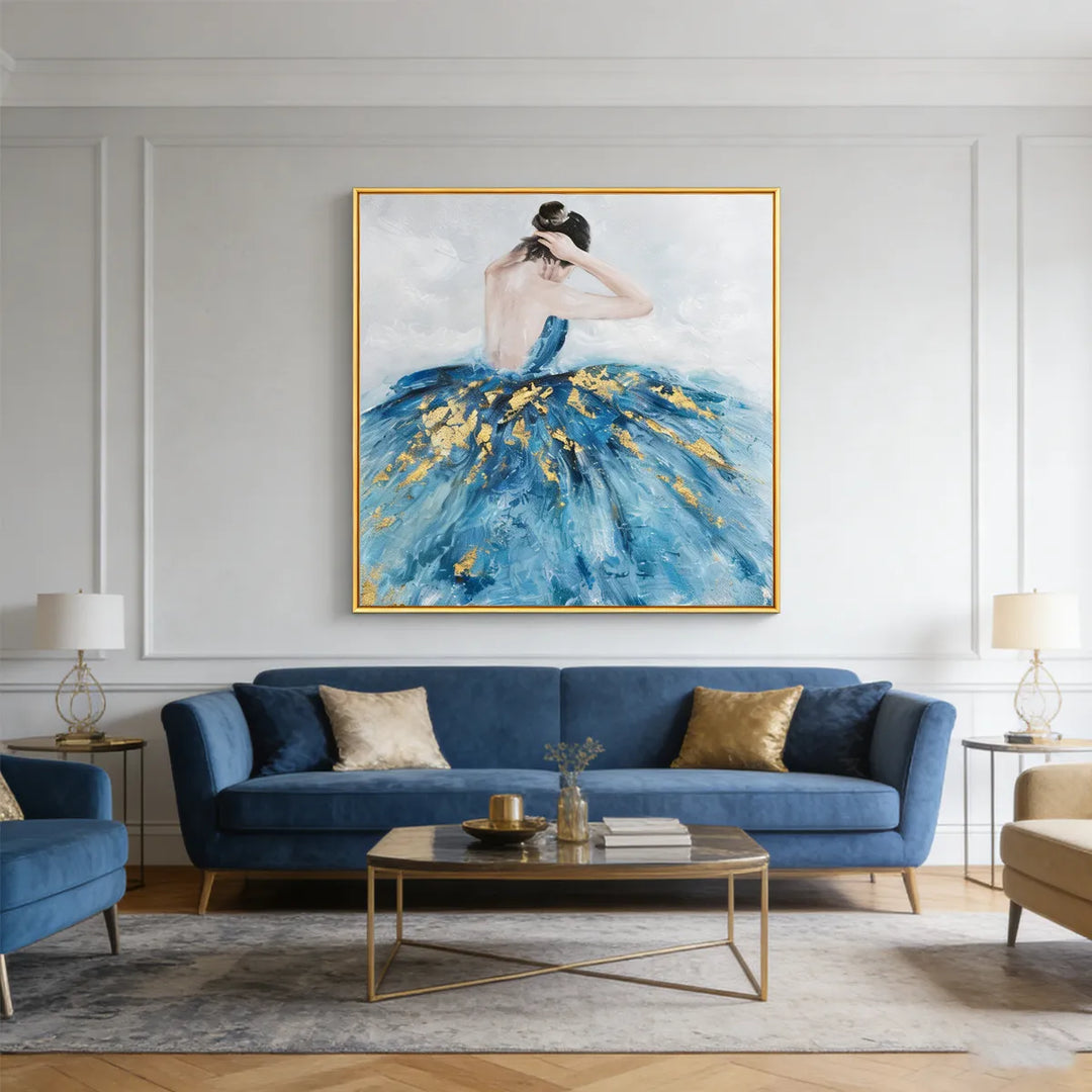 Blue &amp; Gold Ballet Dress Painting PP