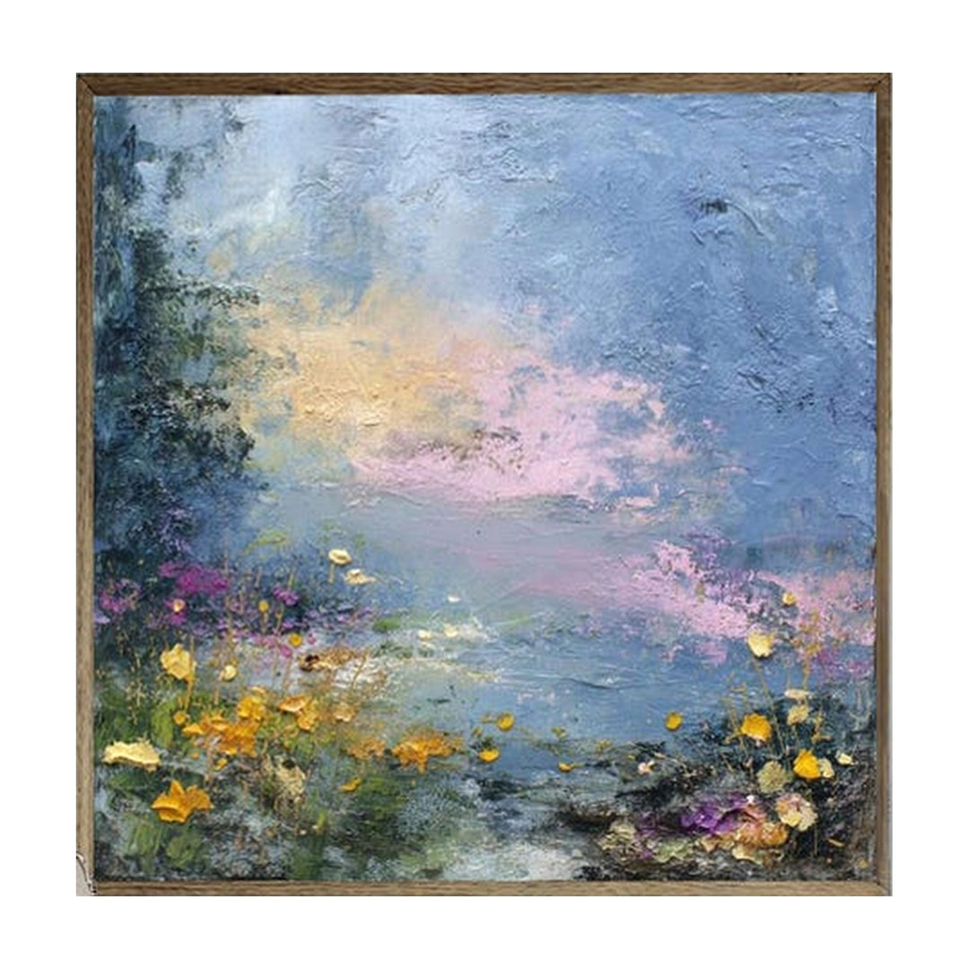 Blue Impressionist Wildflower Hand-Painted | HM