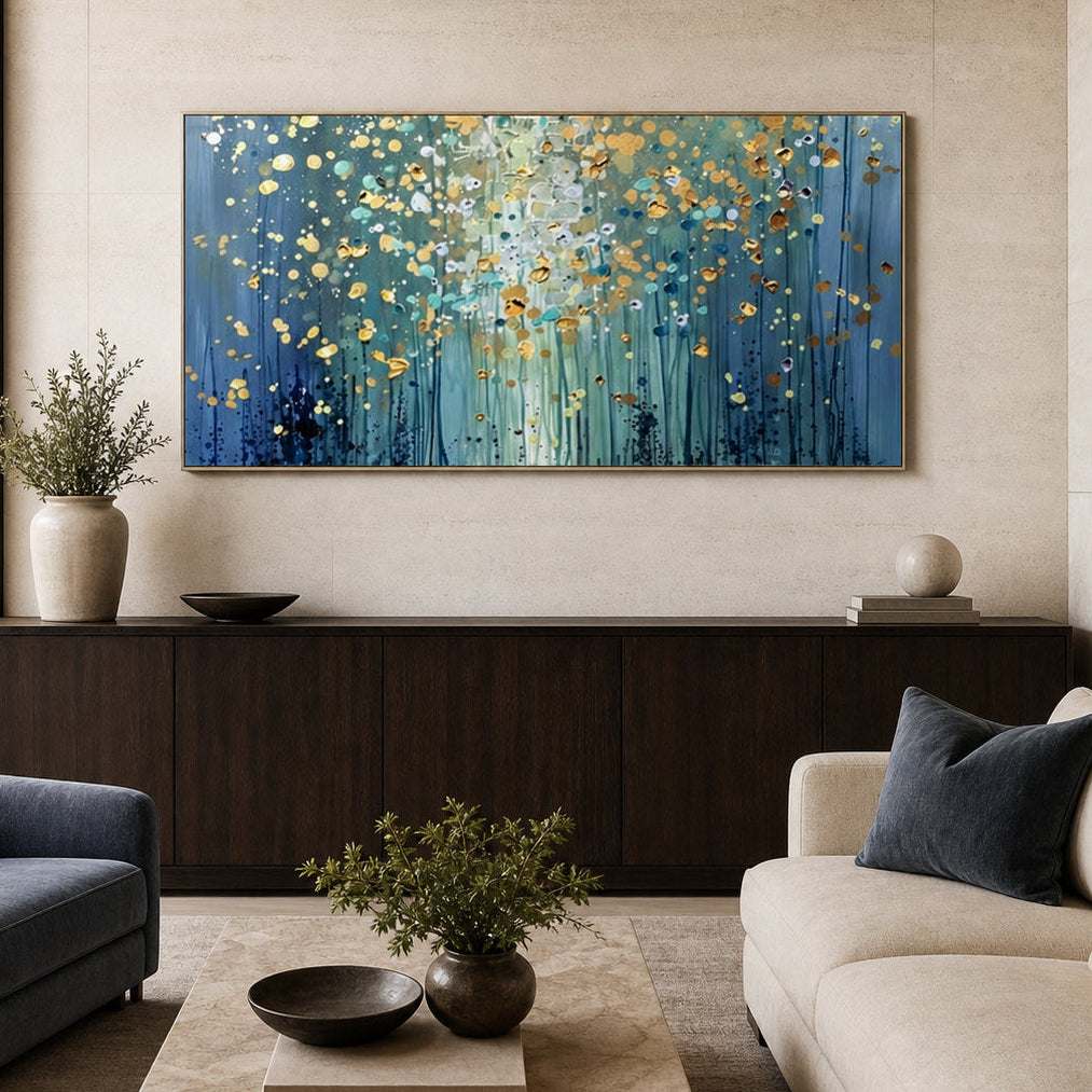 Blue and Gold Hand-Painted | HM#0714 — Existing room preview room preview