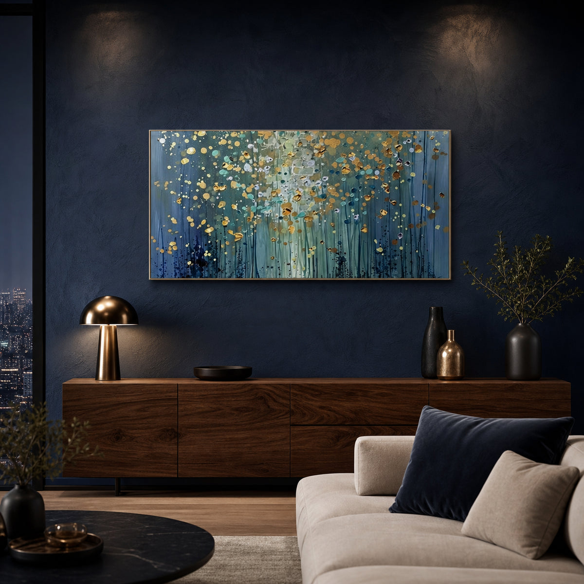 Blue and Gold Hand-Painted | HM#0714