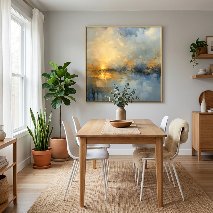 Blue and Gold Abstract Painting TA
