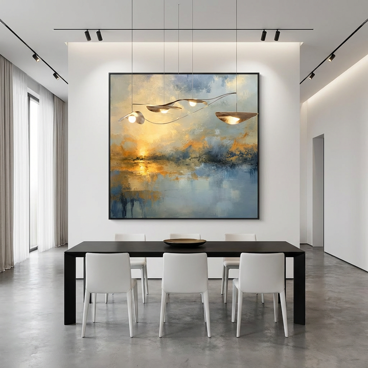 Blue and Gold Abstract Painting TA