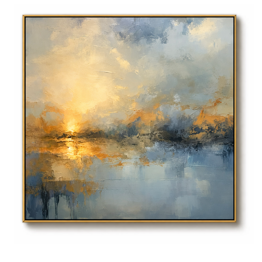 Blue and Gold Abstract Painting TA