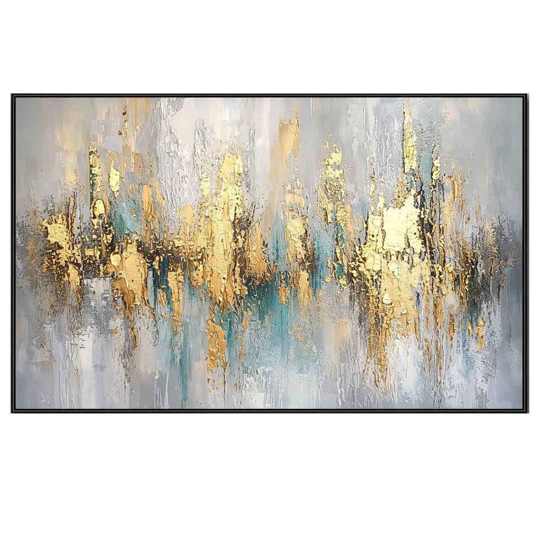 Blue and Gold Abstract Landscape Painting TA