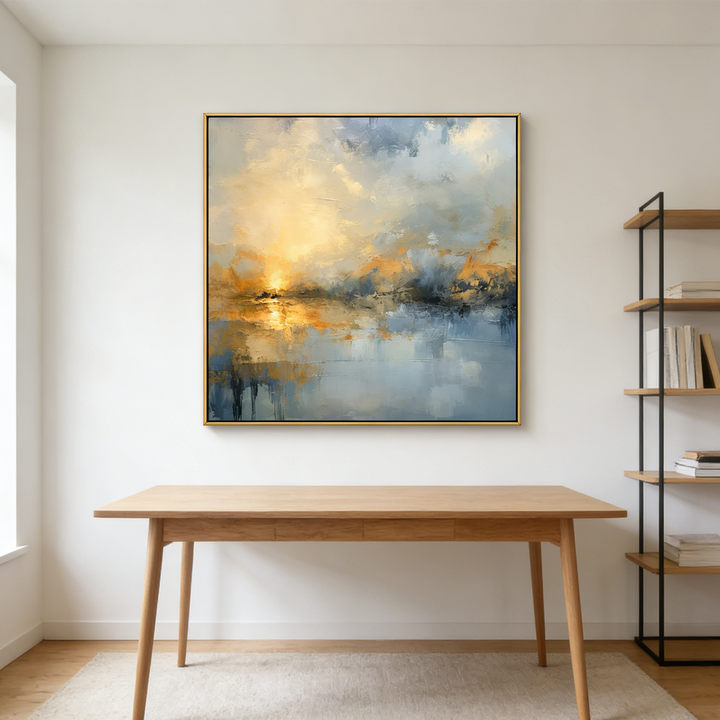 Blue and Gold Abstract Painting TA