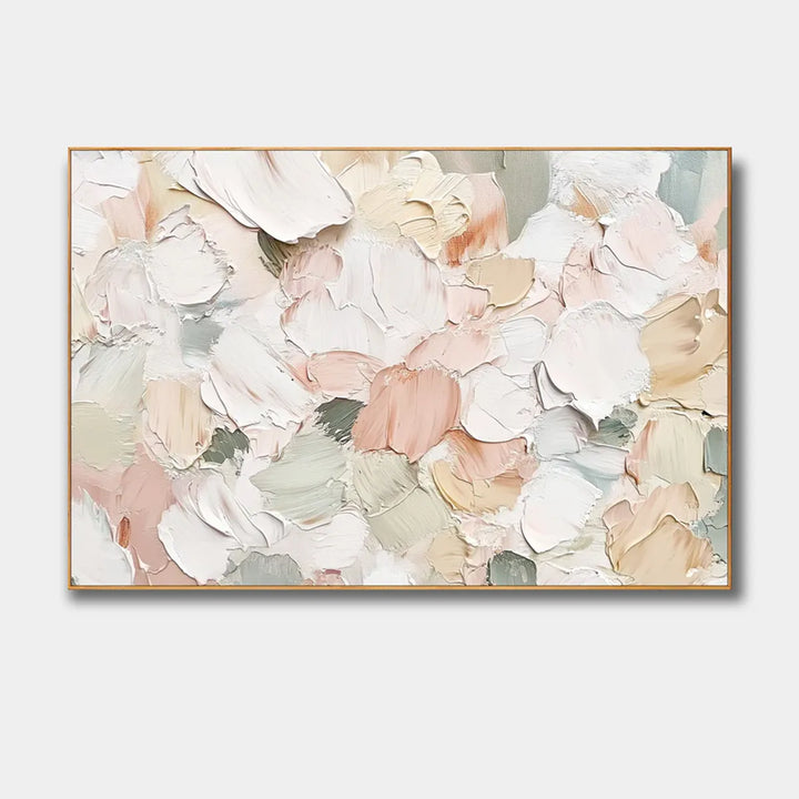 Blush Petal Palette Thick Impasto Abstract Floral Art TA