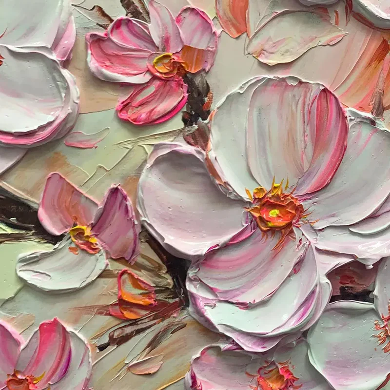 Blush Pink Floral Abstract Painting MT#2616