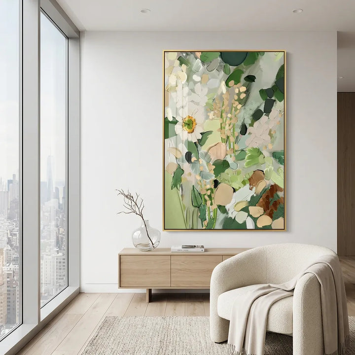 Blush Water Lily Thick Impasto Floral Canvas Art TA