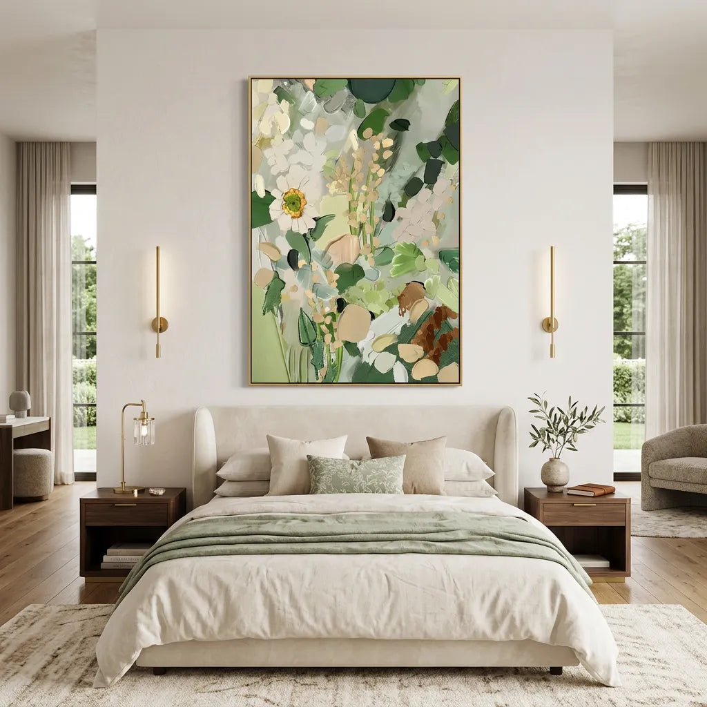 Blush Water Lily Thick Impasto Floral Canvas Art TA