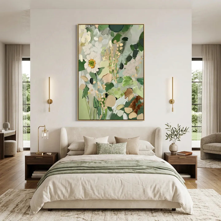 Blush Water Lily Thick Impasto Floral Canvas Art TA