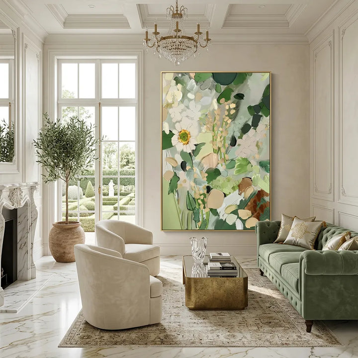 Blush Water Lily Thick Impasto Floral Canvas Art TA