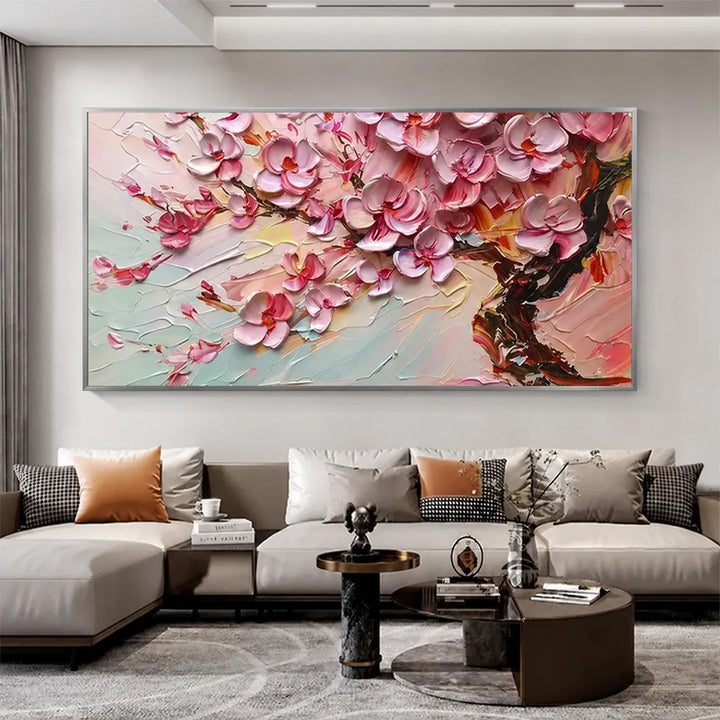 Blush Pink Floral Abstract Painting MT