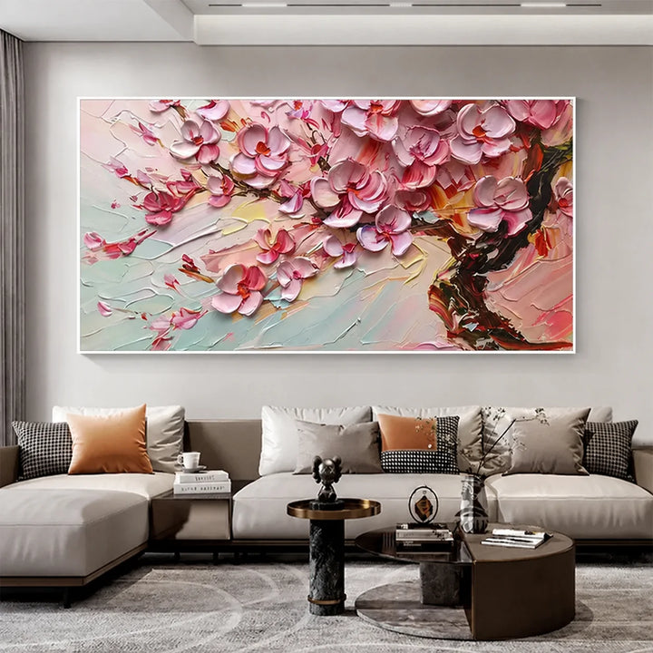 Blush Pink Floral Abstract Painting MT