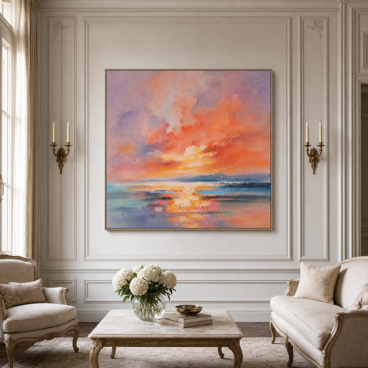 Blush Sunset Seascape Hand-Painted | HM