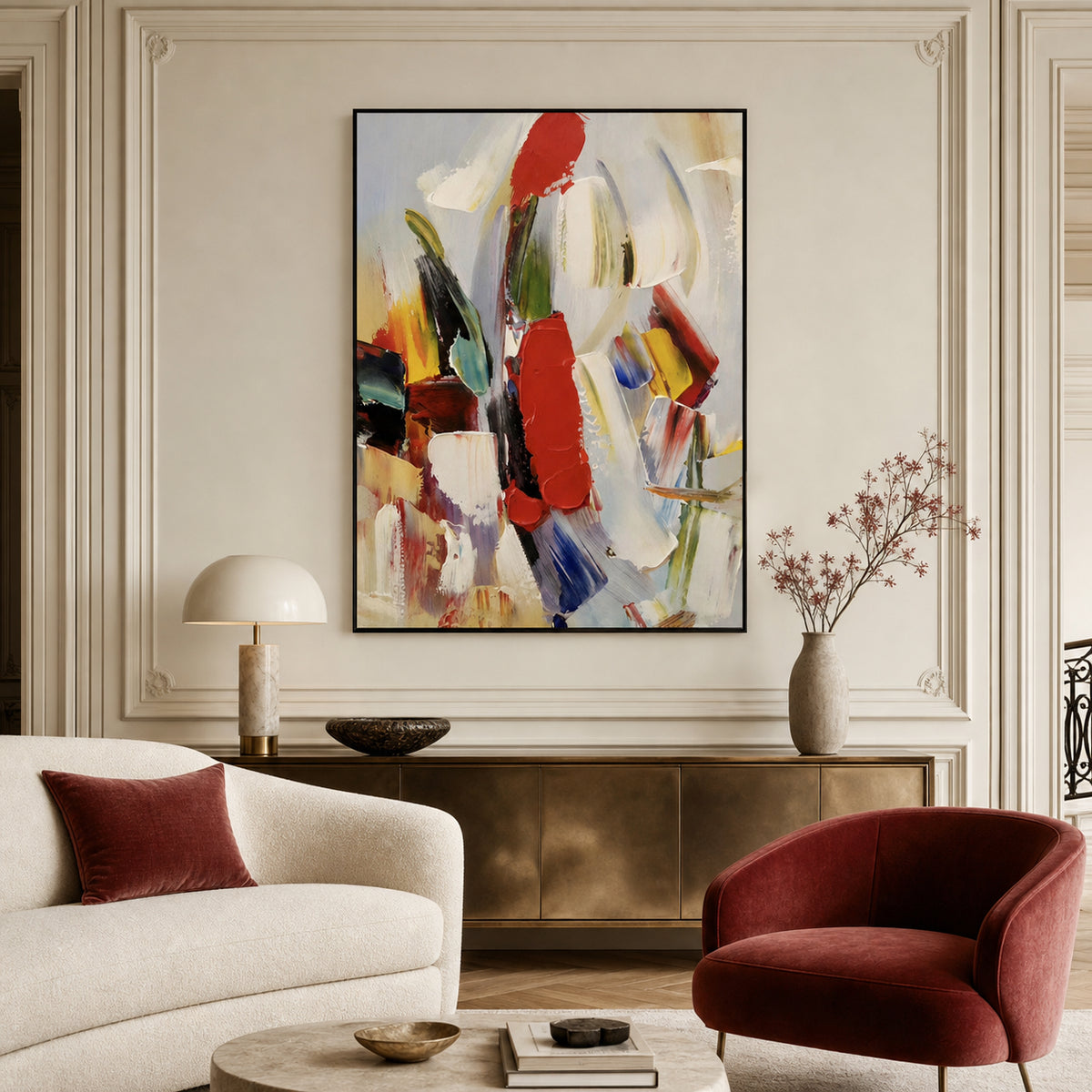 Bold Geometric Abstract Hand-Painted | HM#0713
