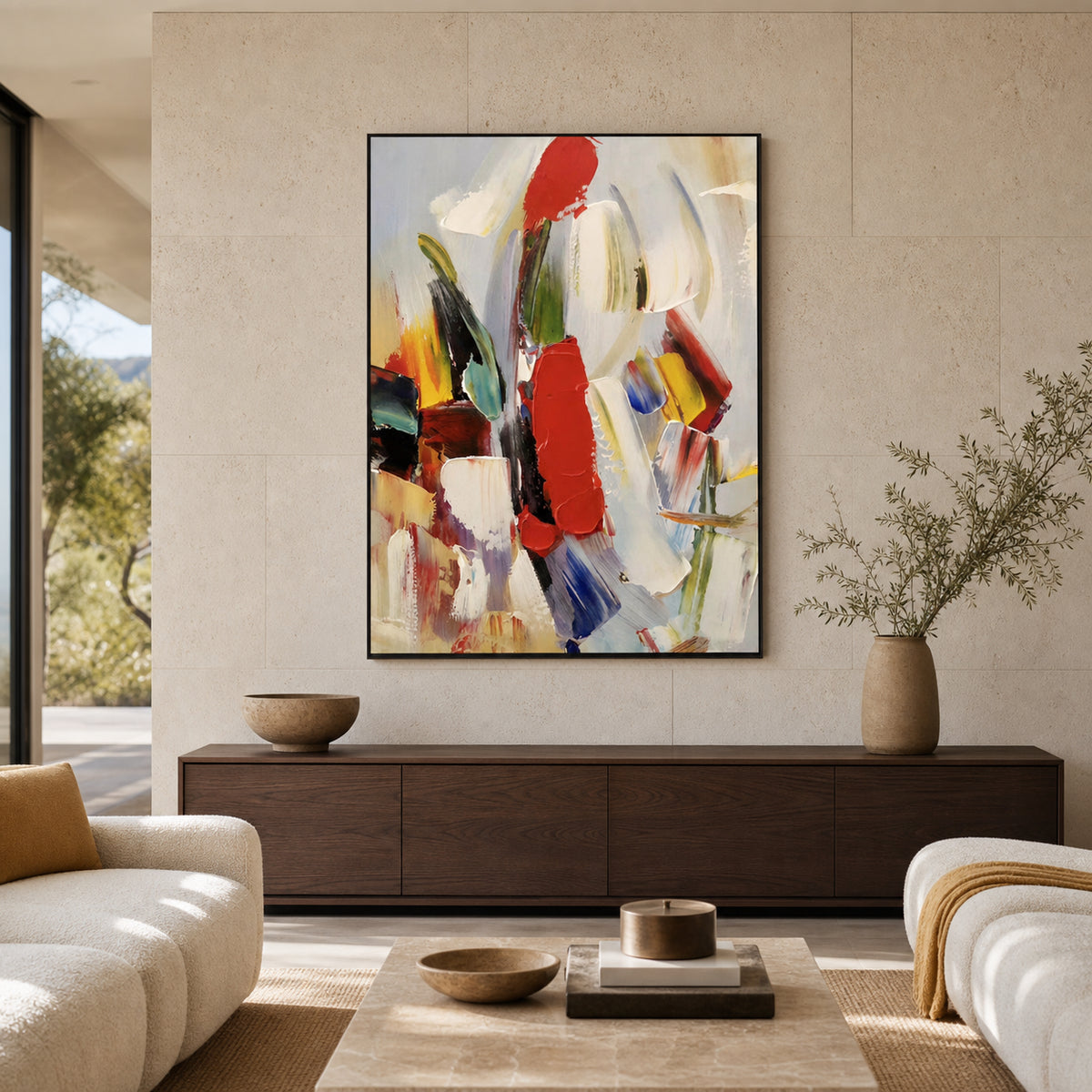 Bold Geometric Abstract Hand-Painted | HM#0713
