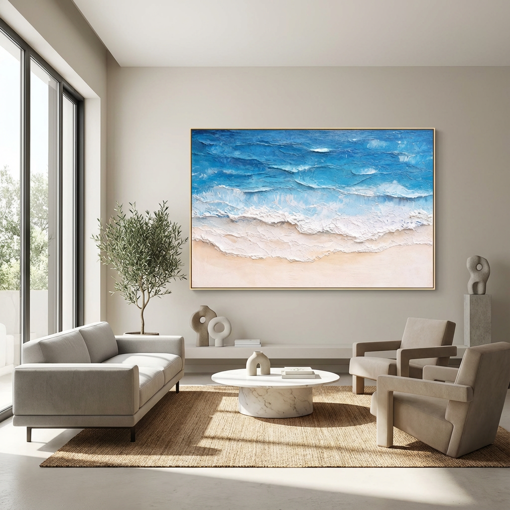 Bright Tide Sandshore Abstract Painting SP#2108
