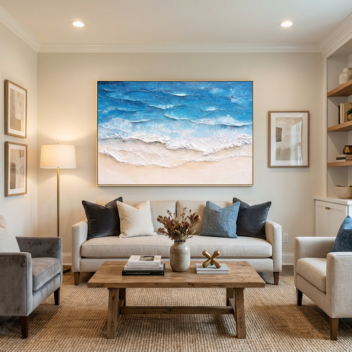 Bright Tide Sandshore Abstract Painting SP#2108