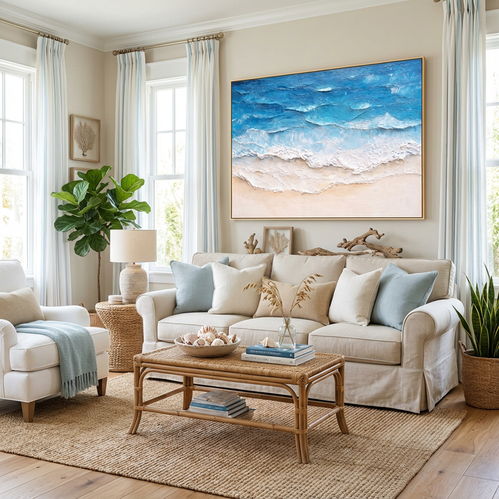 Bright Tide Sandshore Abstract Painting SP#2108