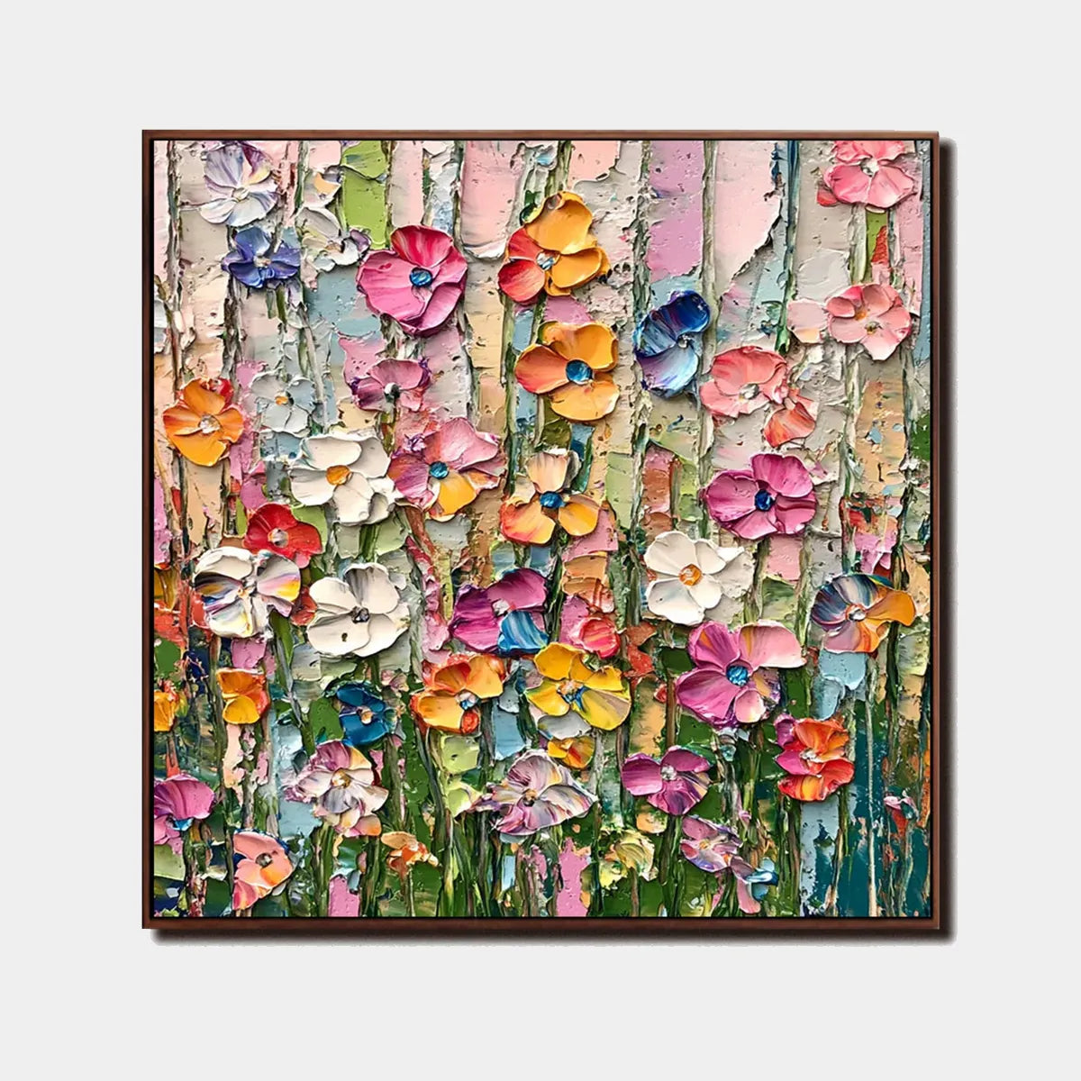 Candy Bloom Textured Impasto Floral Canvas Art TA#030513