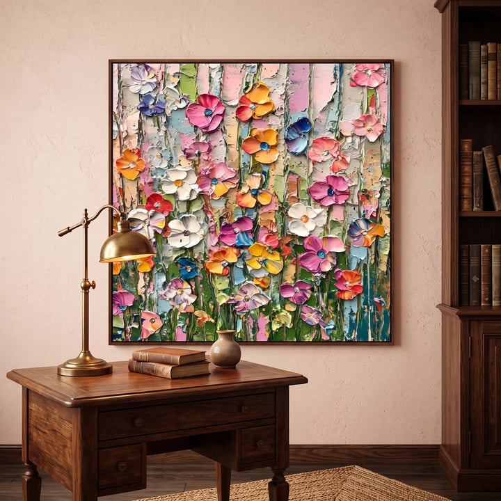 Candy Bloom Textured Impasto Floral Canvas Art TA