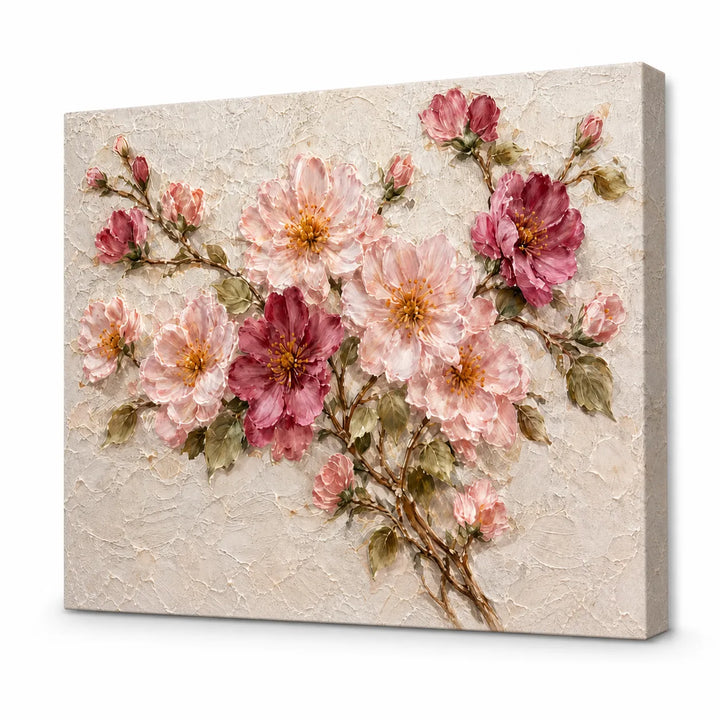 3D Cherry Blossom Shabby Chic Floral Oil Painting HP