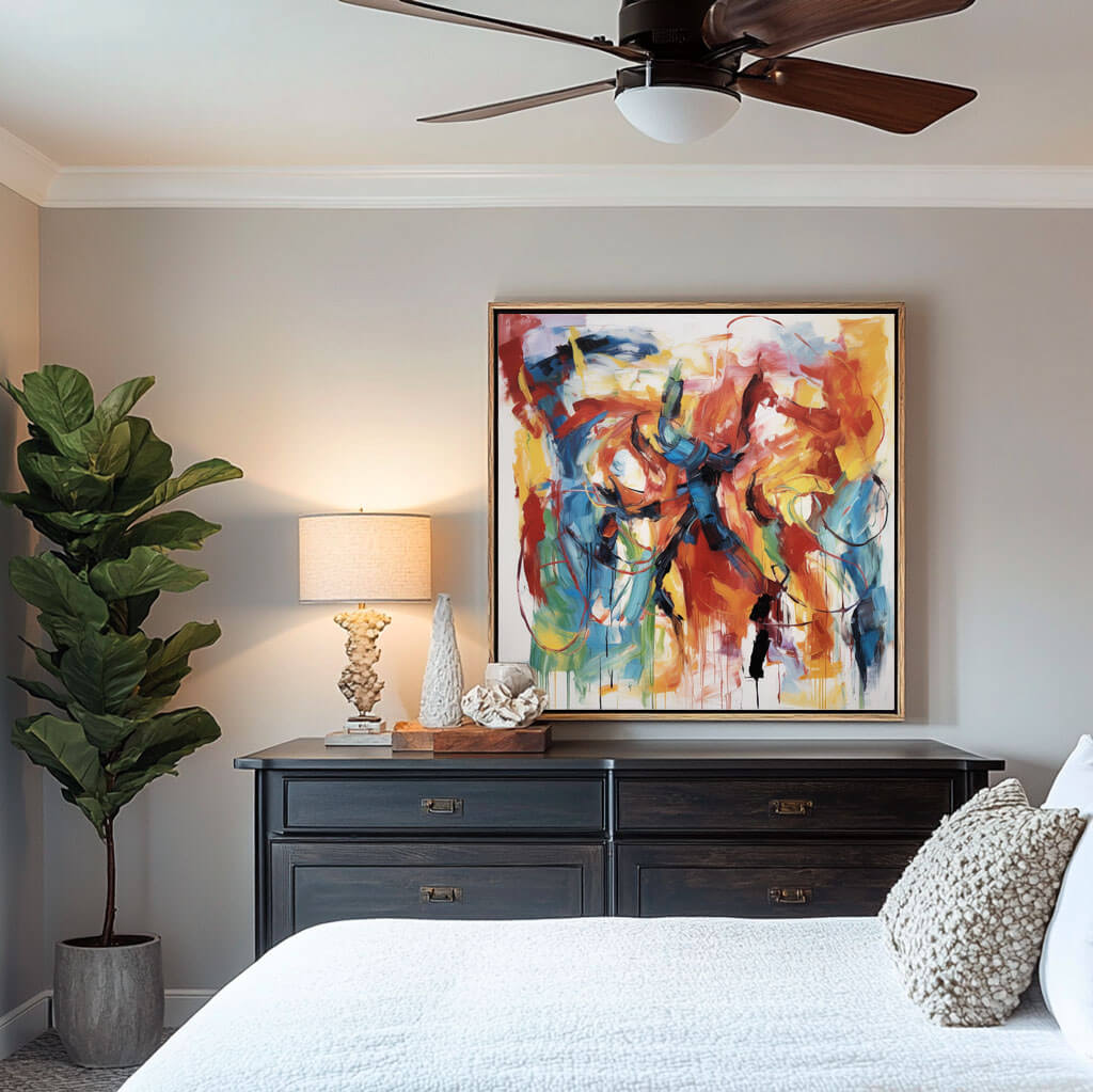 Chromatic Fury – Abstract Hand-Painted Oil Painting