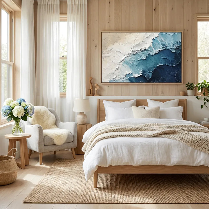 Coastal Drift Blue Abstract Painting AA